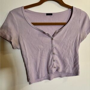 Brandy Melville Lilac Ribbed Crop Top